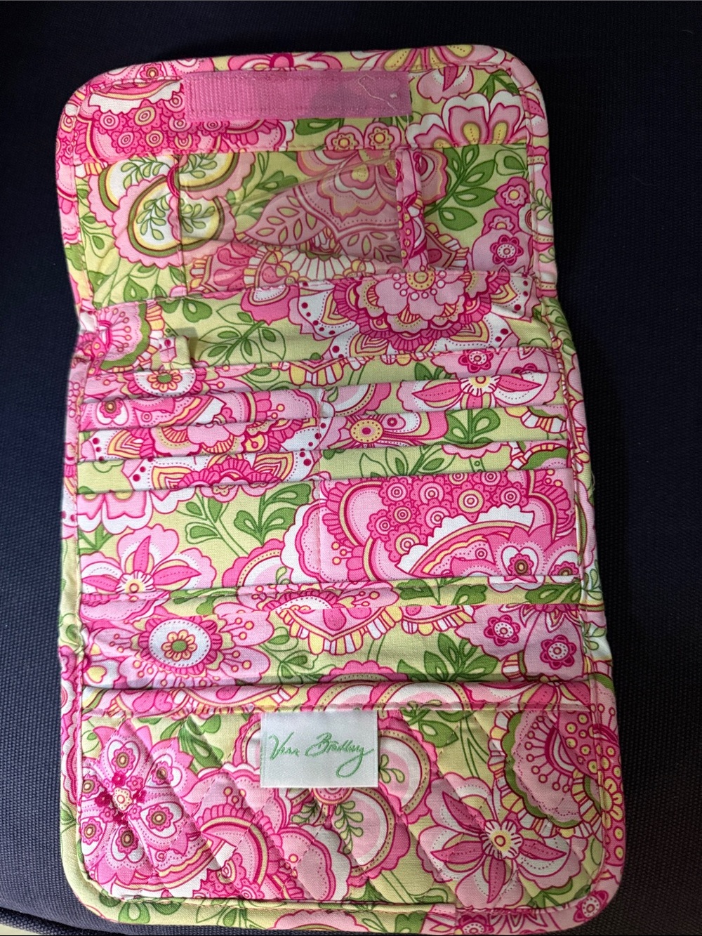 Vera Bradley Pink Floral Quilted Cotton Wallet - Picture 2 of 7
